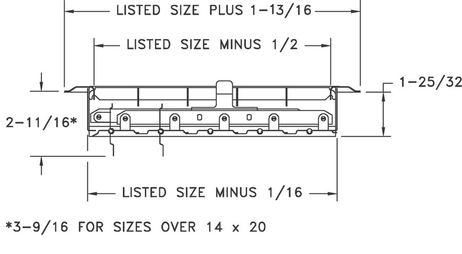 Dimensional Drawing 830 - Floor Register 