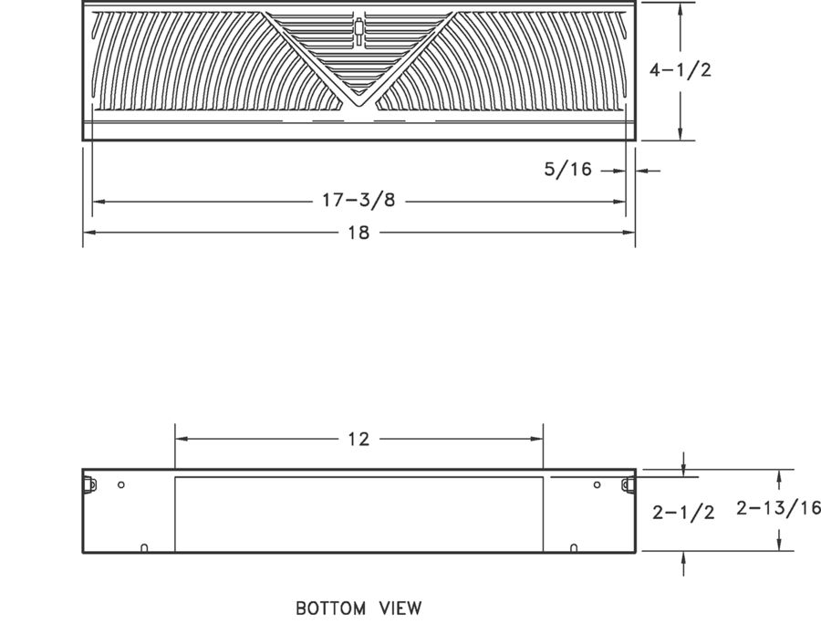 Dimensional Drawing 470 - Baseboard Diffuser 