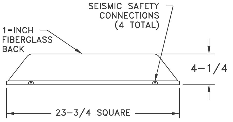  AL4240 - Four-Way Stamped-Face Ceiling Supply - Dimensional Drawing