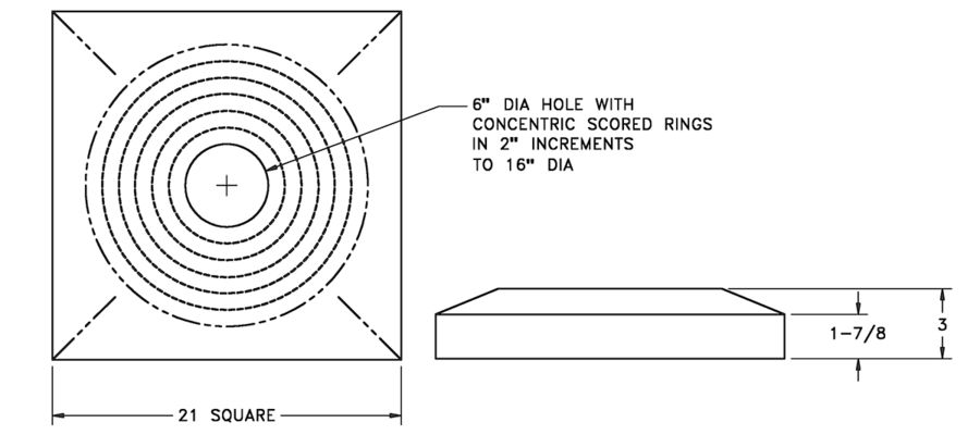 RZPL - Plastic Back Panel - Dimensional Drawing