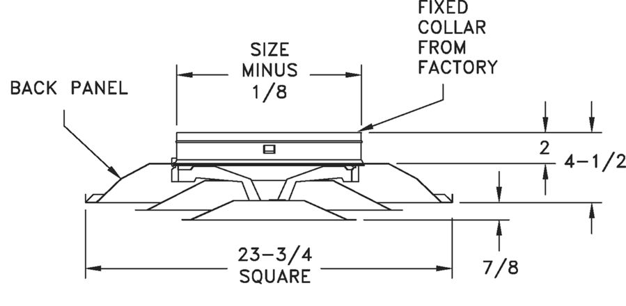 1520/AL1520 - Step-Down Ceiling Diffusers -Dimensional Drawings