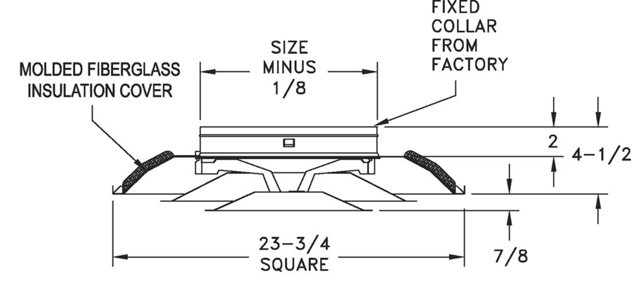 1530 - Insulated Step-Down Ceiling Diffusers - Dimensional Drawing