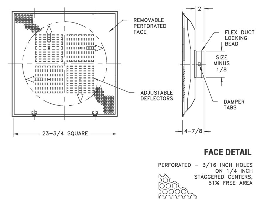     1235 - Perforated Supply with Removable Face Lay-In T-Bar Round Neck      Content     Basic     Assets     Related Products  Product Content Model 1235 Perforated Supply with Removable Face Lay-In T-Bar Round Neck      Model 1235 Removable face roun