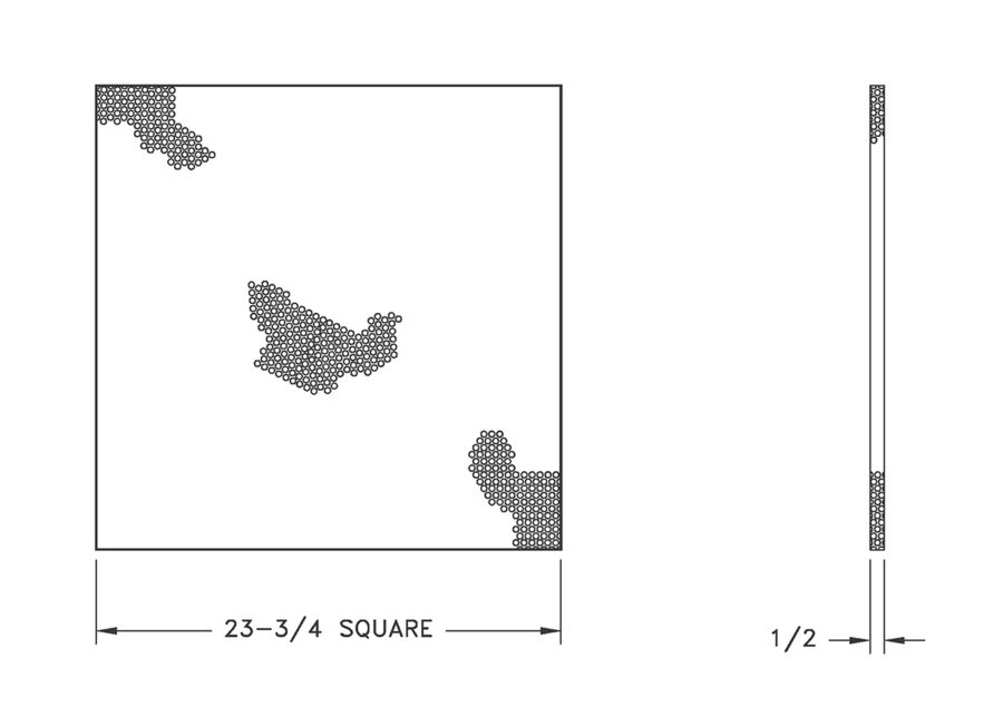  1274 - Perforated Return Turned-Up Panel Only - Dimensional Drawing