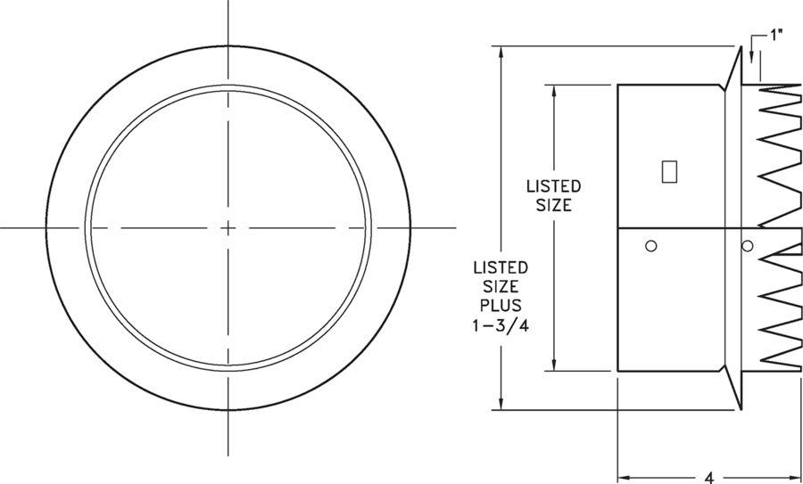 R12 - Tab Collar - Dimensional Drawing