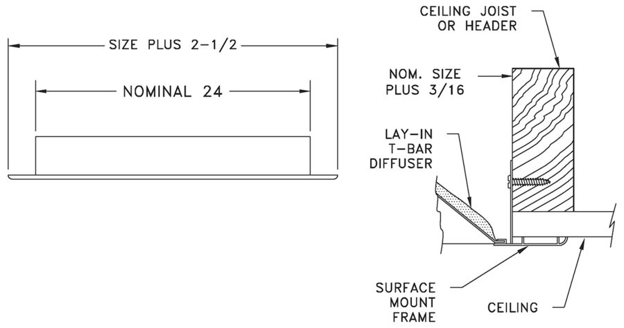  AL10PF - Plaster Frame - Dimensional Drawing